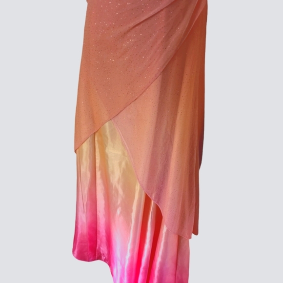 Jump Apparel Rainbow Sherbert Pink Orange Strapless Sparkle Dress Size 5/6 - Picture 6 of 16